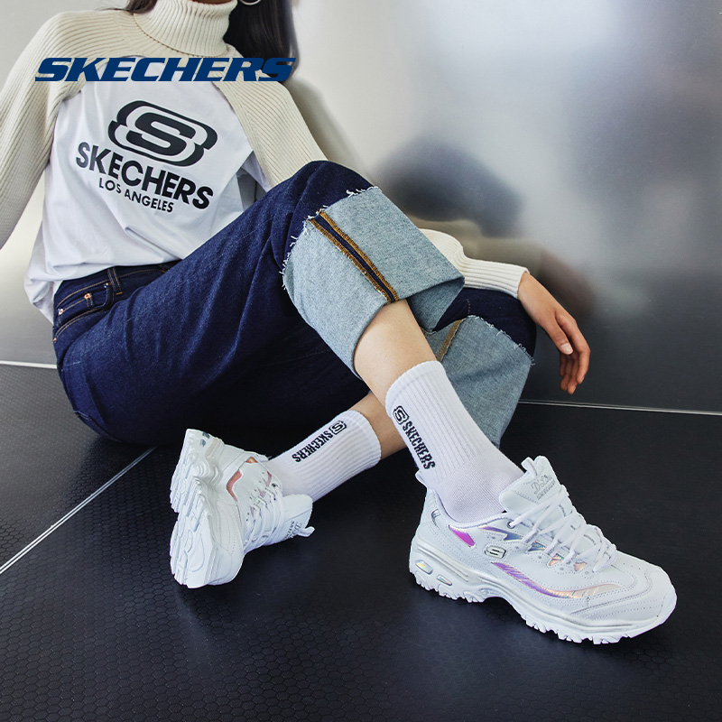 Skechers/斯凯奇女鞋熊猫鞋2023春夏厚底老爹鞋休闲运动鞋149098 - 图0