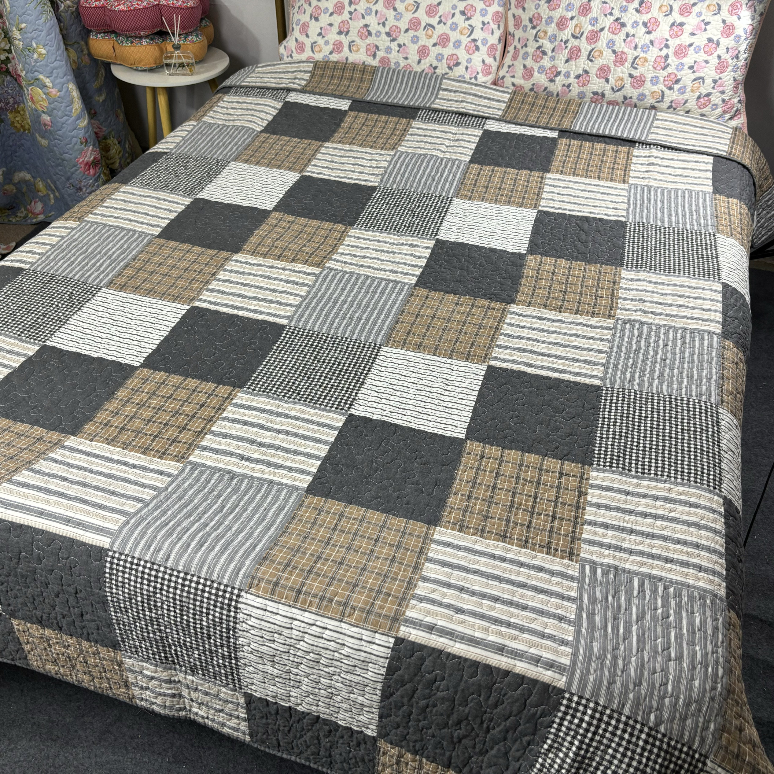 双面纯棉加大床盖加厚床单纯棉夹棉床罩榻榻米垫可水洗机洗,淘宝优惠券,粉丝福利购,淘宝优惠卷