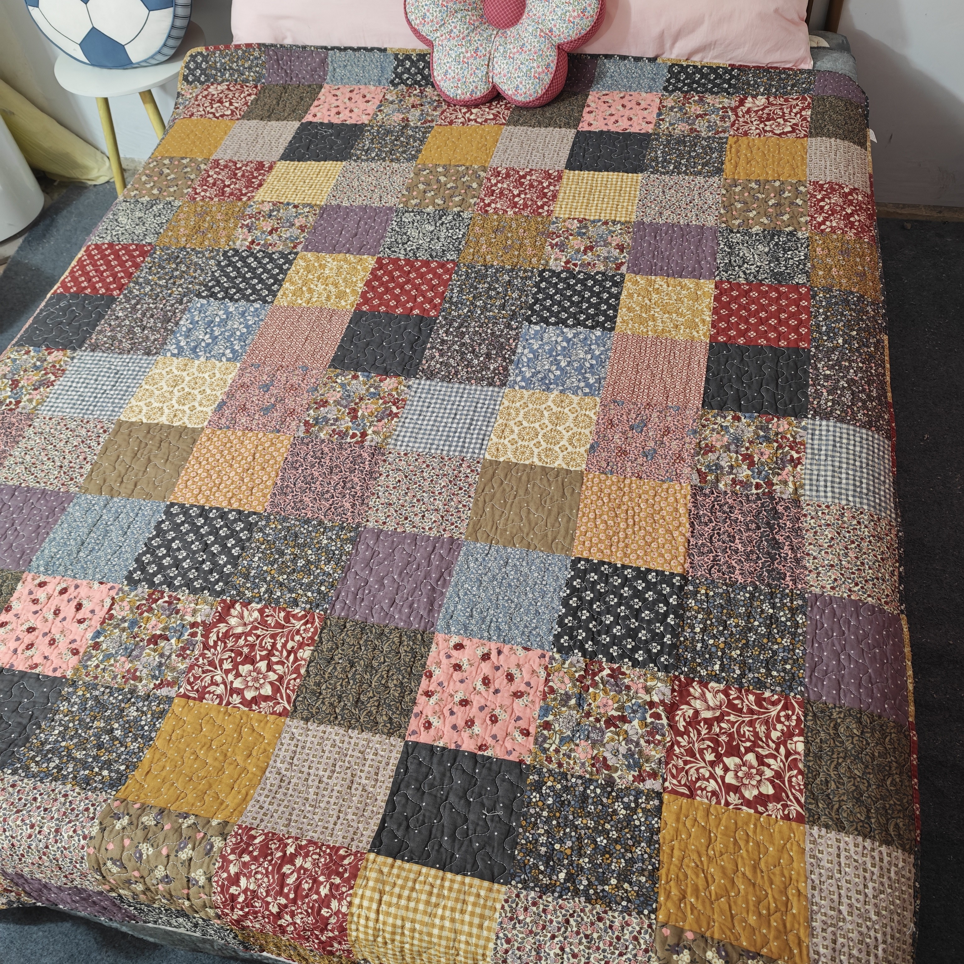 双面纯棉加大床盖加厚床单纯棉夹棉床罩榻榻米垫可水洗机洗,淘宝优惠券,粉丝福利购,淘宝优惠卷