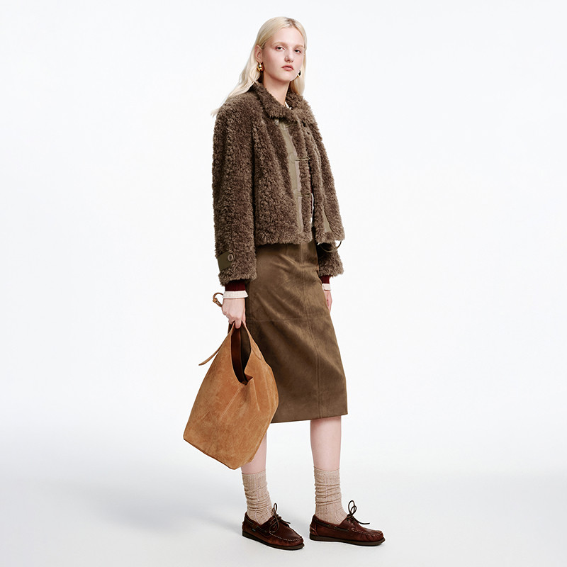 MOISSAC摩萨克冬季款复古可爱风立领摇粒绒单排扣毛绒外套,淘宝优惠券,粉丝福利购,淘宝优惠卷