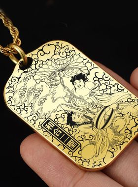 和合二圣吊坠项链挂件饰坠吊牌