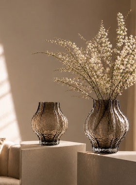 意式极简玻璃轻奢花瓶客厅餐桌