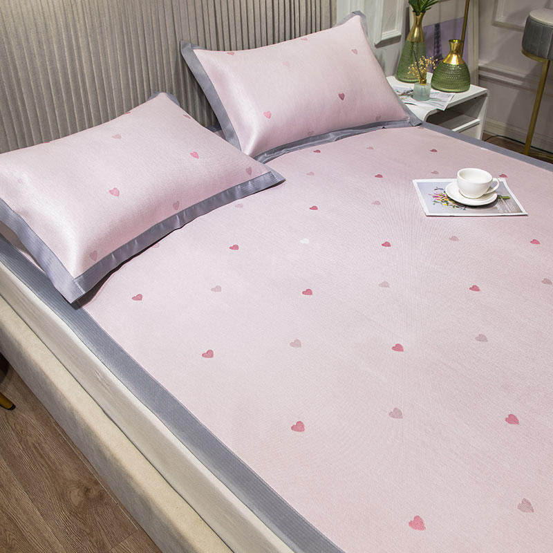 洁丽雅夏天凉席冰丝三件套单人席子 洁丽雅床上用品冰丝席