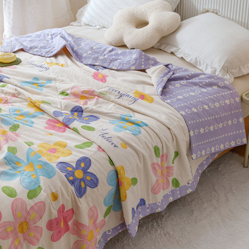 洁丽雅全棉四件套单人夏季薄被子 洁丽雅床上用品化纤被