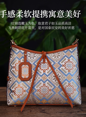 壮锦真皮包包民族时尚高级小众