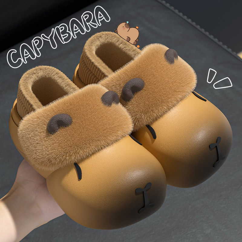 卡皮巴拉中大童儿童棉拖鞋女童2025冬季新款外穿御寒保暖棉鞋男孩,淘宝优惠券,粉丝福利购,淘宝优惠卷