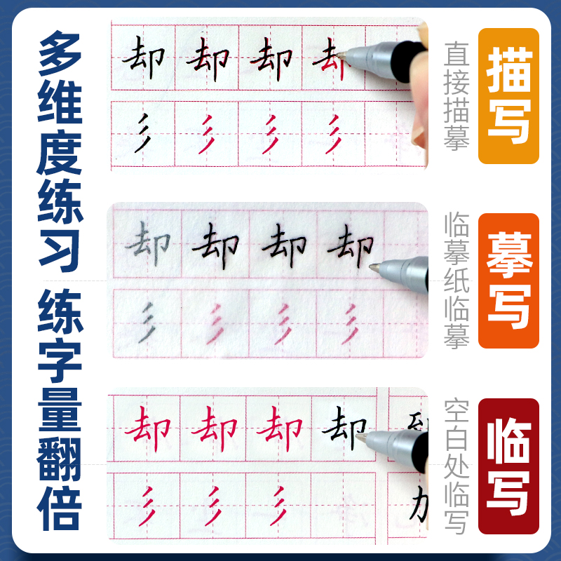 田英章楷书字帖基础入门训练笔画偏旁间架结构7000常用字大学生成人男女钢笔练字帖临摹正楷硬笔书法练字本速成神器 控笔训练字帖 - 图0