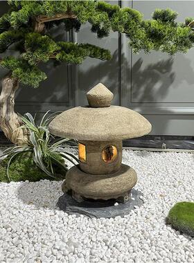 石灯日式庭院仿古中式青石头灯插电石灯太阳能宫灯塔园林花园摆件