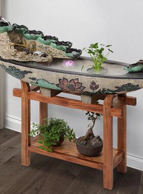 客厅创意落地流水中式玄关循环水景观室内加湿禅意店铺装饰摆设品