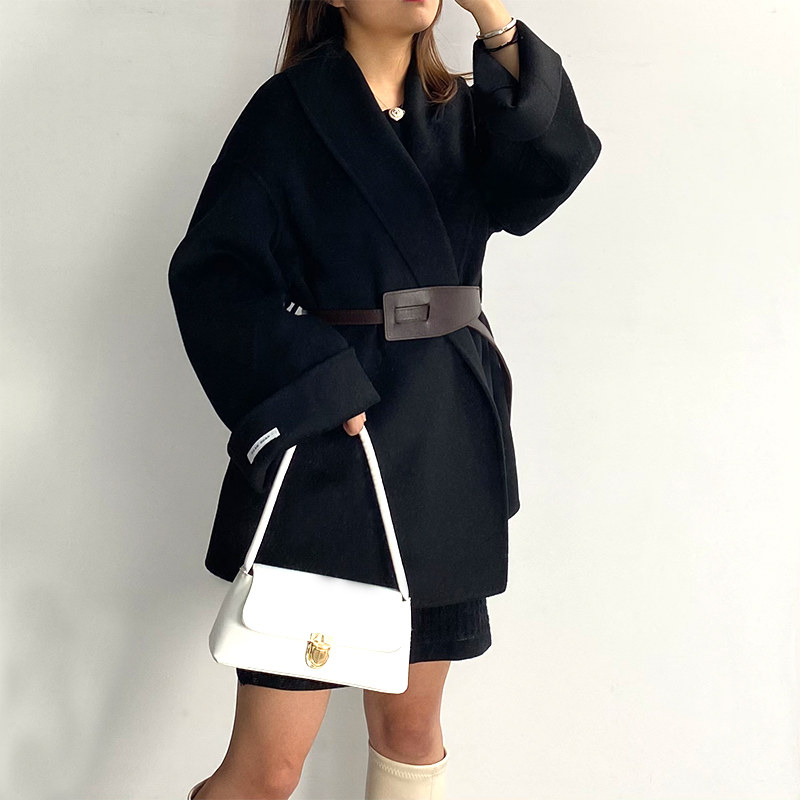 2020秋冬新款高端双面短款羊绒大衣 歌丽柔毛呢外套