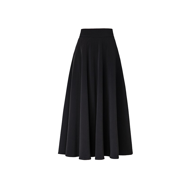 2022新款秋冬黑色垂感高腰半身裙 裙衣彩半身裙