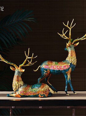 箐铜记《鹿王》仙鹿铜摆件家居装饰品客厅玄关办公室乔迁新居礼品