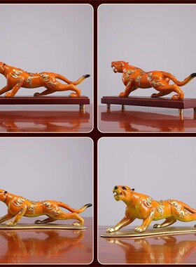 金钱福豹全黄铜工艺品摆件招财客厅办公室桌面开业装饰品汽车摆件