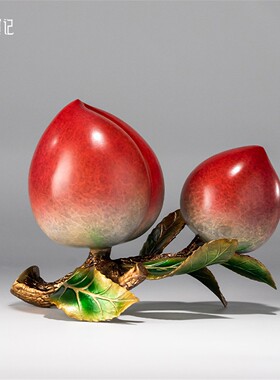 箐铜记《寿桃》桃子铜摆件家居装饰品客厅玄关办公室乔迁新居礼品