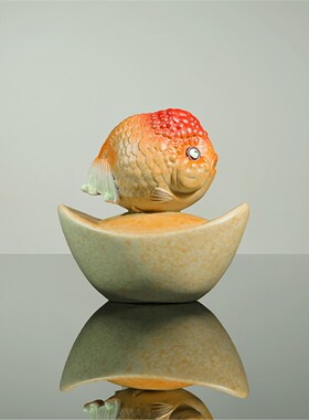 箐铜记《锦鲤纳福》铜摆件家居装饰品客厅玄关办公室新店开业礼品