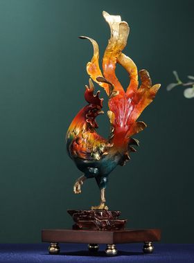 金鸡报喜全铜大公鸡摆件创意客厅玄关办公室装饰品乔迁开业礼物