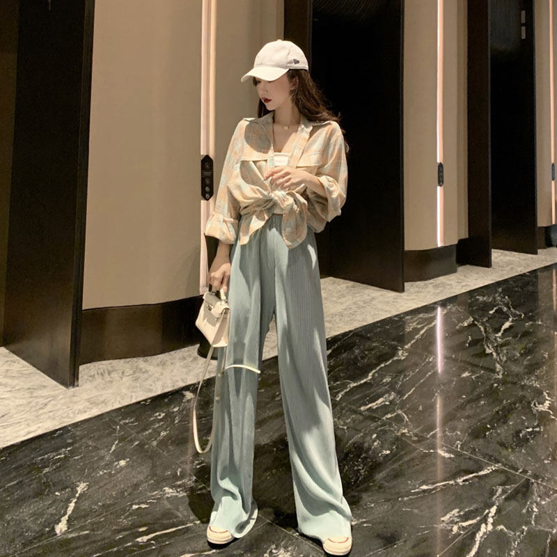 网红同款三件套女夏2020新款+衬衫 曼范玫时尚套装