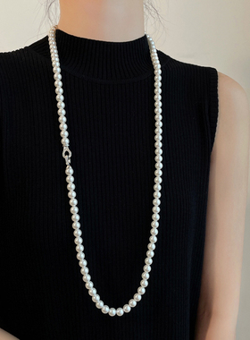 艾沐尔珍珠女时尚百搭项链毛衣链