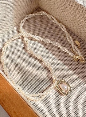 2023年新款双层珍珠项链时尚女