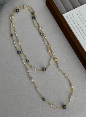 珍珠磁吸扣秋冬毛衣链女大气高档高级感轻奢精致项链女款2025新款