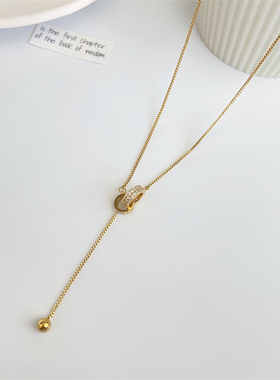 极速轻奢小众双环项链2021年新款潮女毛衣链长款秋W冬设计感锁骨