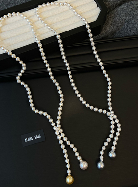 新款秋冬长款珍珠项链女毛衣链