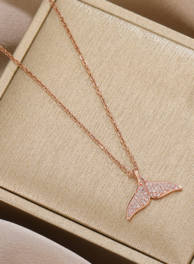 美人鱼尾项链女简约海豚尾巴脖子