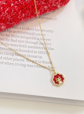 新款红色龙年项链喜庆女