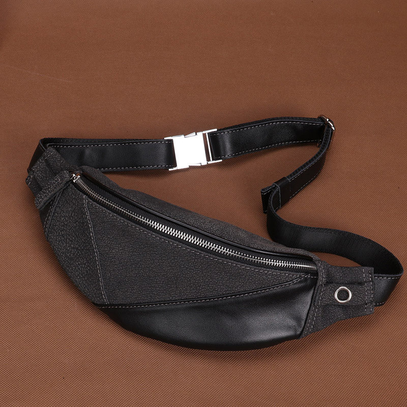 胸包男真皮休闲多功能手机包腰包 法拉曼男士包袋