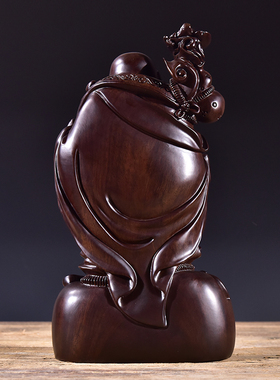 弥勒佛像摆件家居客厅红木工艺品