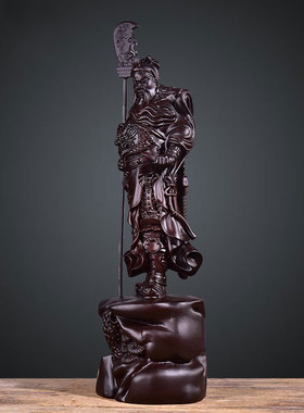 木雕摆件关公像开业武财神