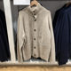 Men's knitted cardigan soufflé long sleeve sweater jacket
