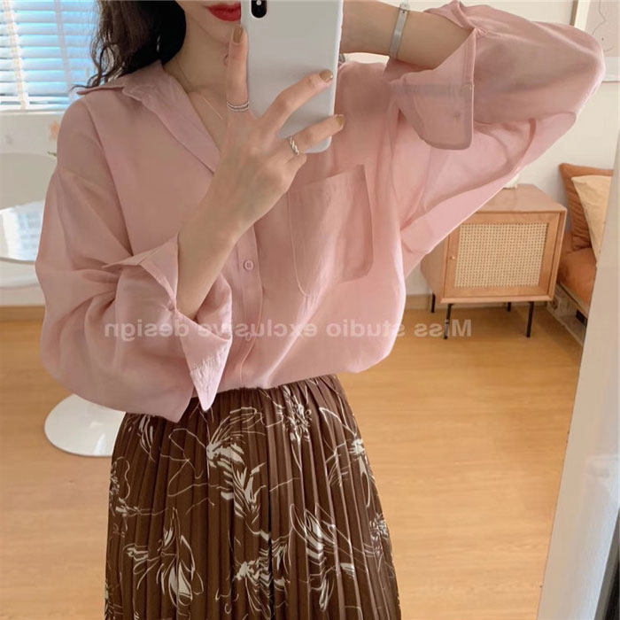 防晒衣长袖2020年新款夏季雪纺衬衫 简瑞特服饰蕾丝衫/雪纺衫