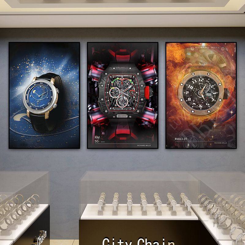 手表装饰画名牌钟表维修店奢侈品店挂画直播间背景墙工业风壁画,淘宝优惠券,粉丝福利购,淘宝优惠卷