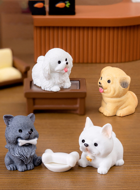 微景观创意仿真小狗公仔盲盒摆件