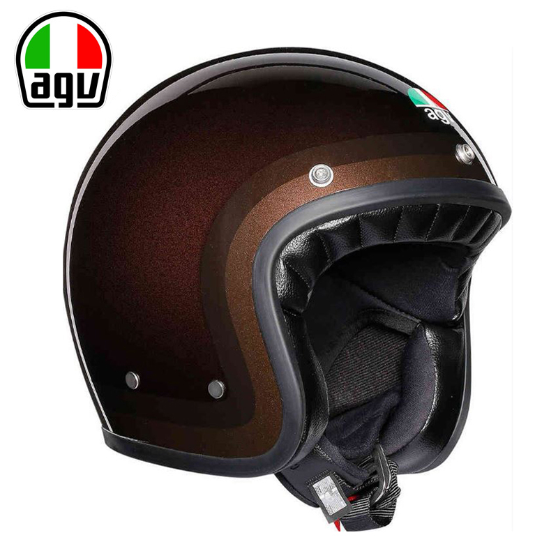 AGV X70摩托车复古头盔机车骑行半盔4/3半覆式太子头盔春夏个性-图3