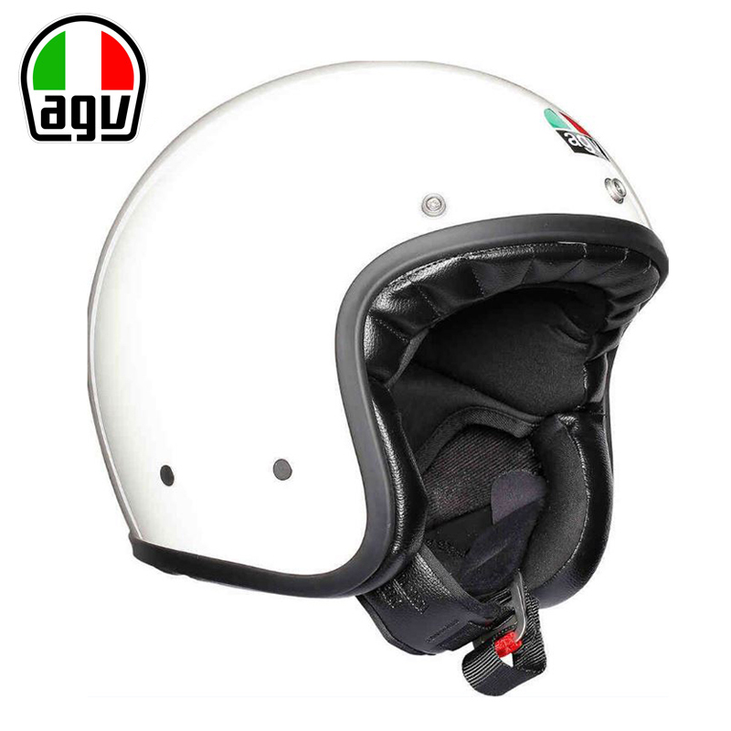 AGV X70摩托车复古头盔机车骑行半盔4/3半覆式太子头盔春夏个性-图0