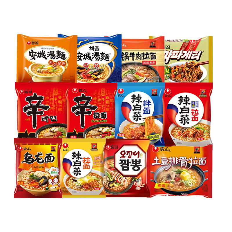 韩国泡面农心辛拉面不倒翁金拉面三养火鸡面辣白菜芝士进口方便面