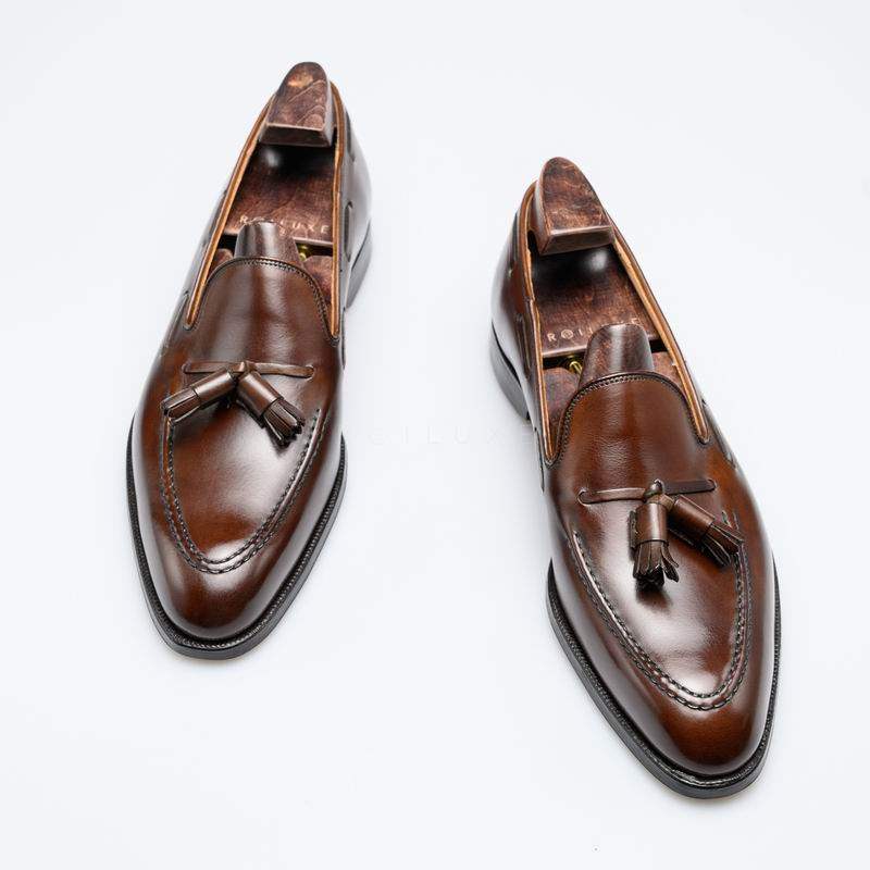 英国George Cleverley手工皮鞋固特异流苏乐福鞋男Tassels loafer,淘宝优惠券,粉丝福利购,淘宝优惠卷