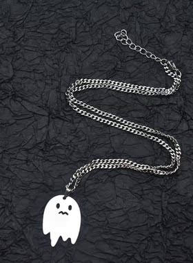 钛钢简约幽灵项链新款女搞怪短袖