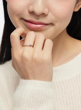 卡蒂罗共渡爱河戒指情侣对戒款S999银素圈小众设计生日礼物送女友