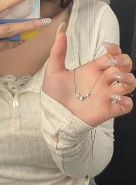 明星999纯银项炼妇女无障碍豪华利基婴儿呼吸纯银强炼新的2025流