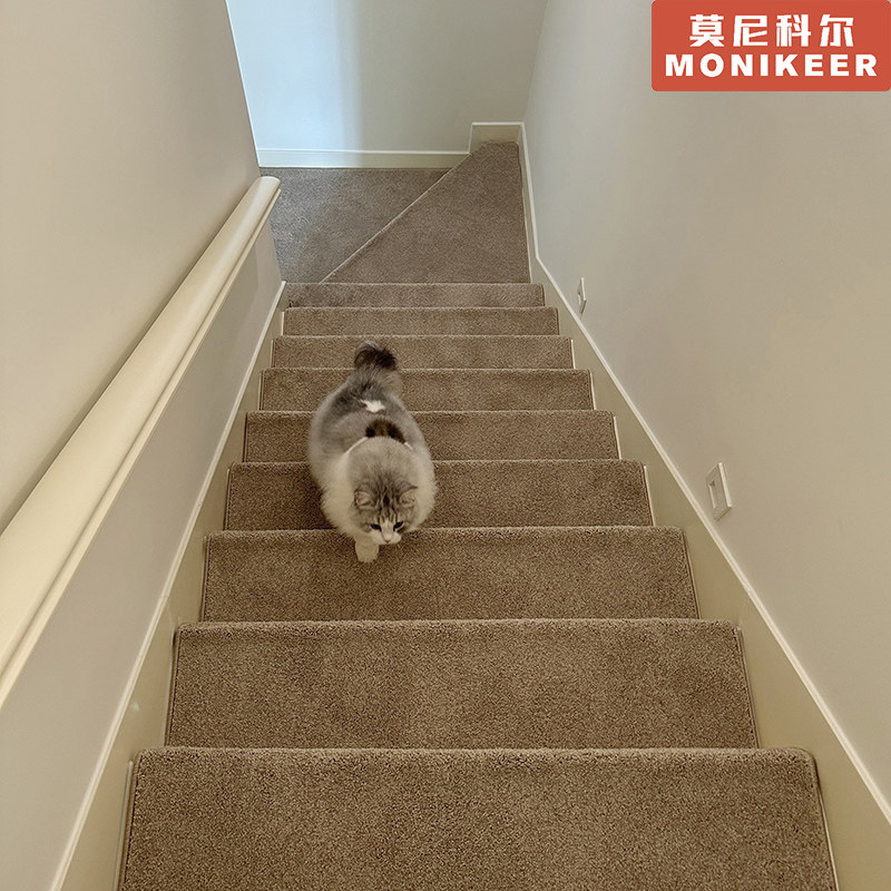High-end thickened duplex stair step mat glue-free self-adhesive silent anti-slip stair carpet stepped stair mat