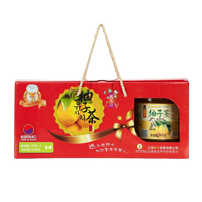 韩今旗舰店韩今蜂蜜柚子茶1000g*2冲调饮品饮料果实茶水果茶蜜炼果酱礼品装3