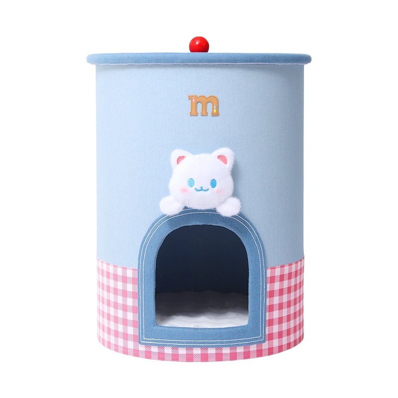 喵小元|保暖封闭式安全感双层半封闭收纳一体小户型加厚冬季猫窝,淘宝优惠券,粉丝福利购,淘宝优惠卷