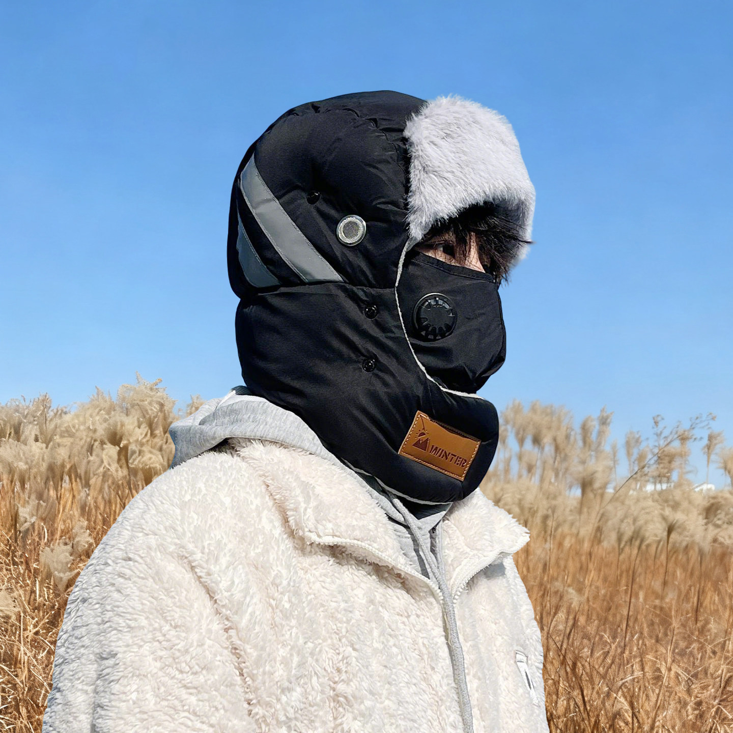 雷锋帽男士冬季保暖防寒帽子男冷帽加绒加厚护耳防风骑行东北棉帽,淘宝优惠券,粉丝福利购,淘宝优惠卷