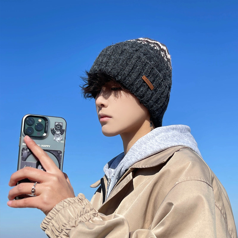 羊毛混纺毛线帽子男款2025新款秋冬季保暖护耳帽针织帽男士冷帽潮,淘宝优惠券,粉丝福利购,淘宝优惠卷