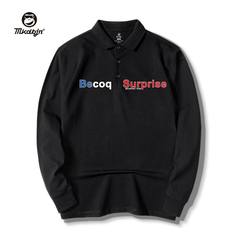 胖子男长袖潮牌时尚宽松秋季polo衫 mkdbjnPolo衫