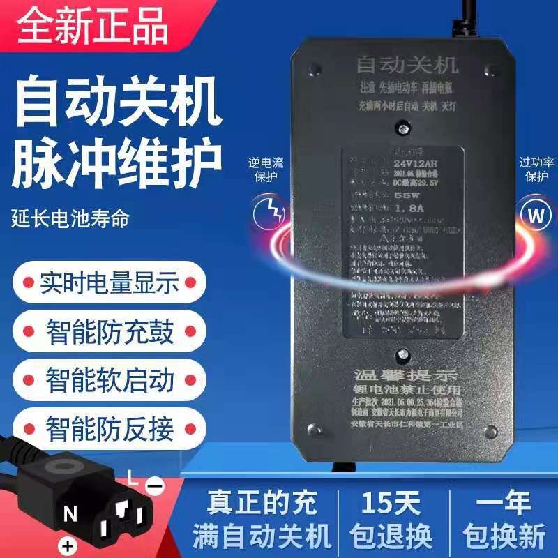 电动车电瓶充电器48V12AH20AH60V72伏爱玛小刀电车三轮六灯 - 图1