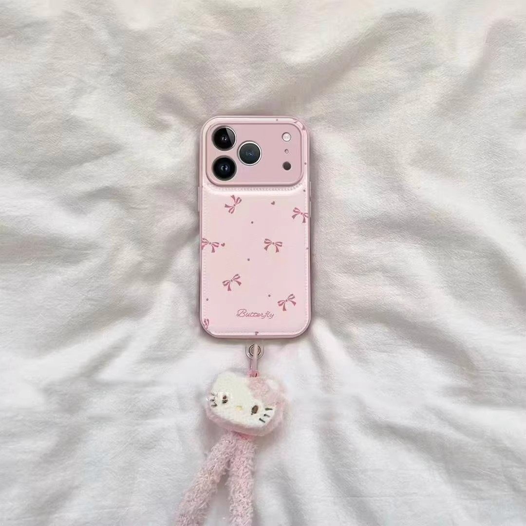 鼓包圆点蝴蝶结挂绳适用苹果17手机壳iPhone16/15/14PROMAX新款VIVO华为Pura80简约Nova14小众OPPO红米k90Pro,淘宝优惠券,粉丝福利购,淘宝优惠卷